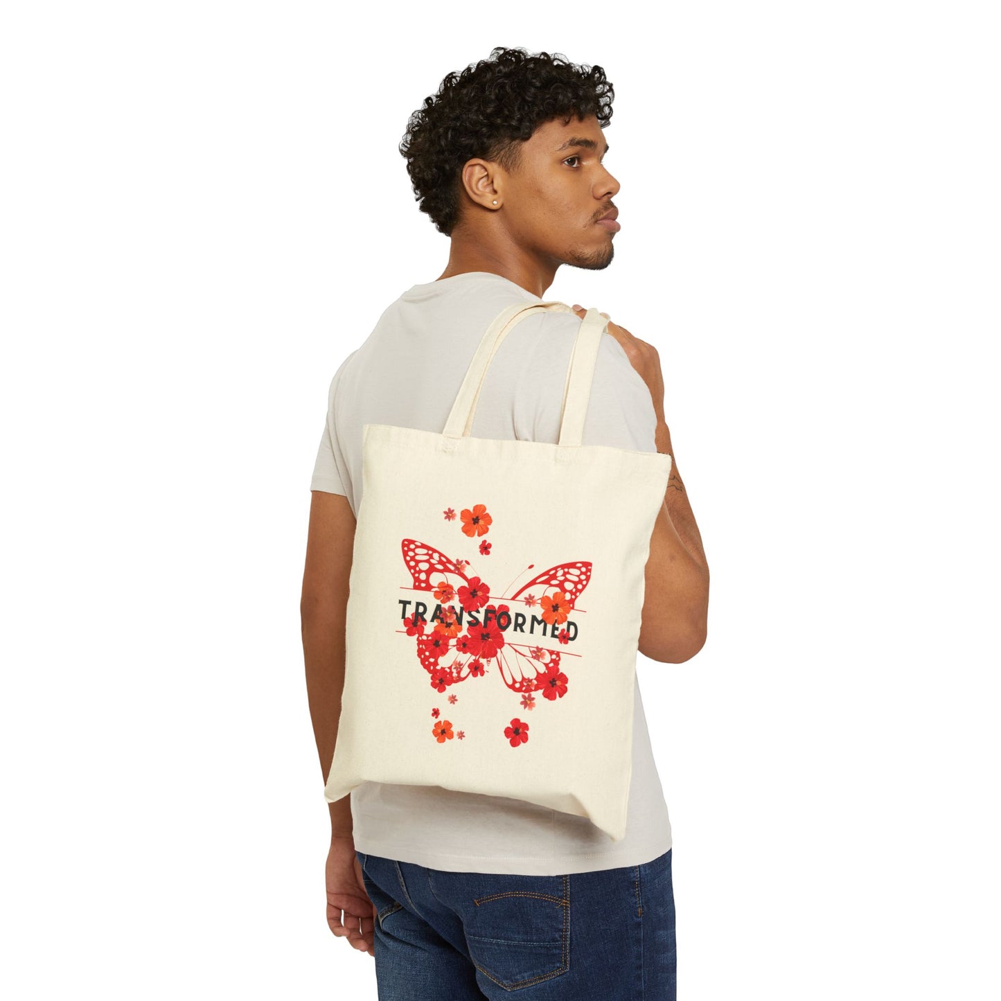 Transformed Butterfly Floral Tote Bag