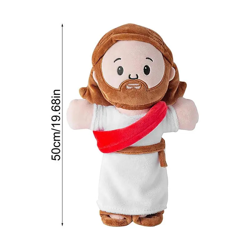 25cm/50cm Cartoon Jesus Pillow Stuffed Toy Bedside Sofa Cushion Christmas Gift Soft Plush Doll with Bible Pillow for Children