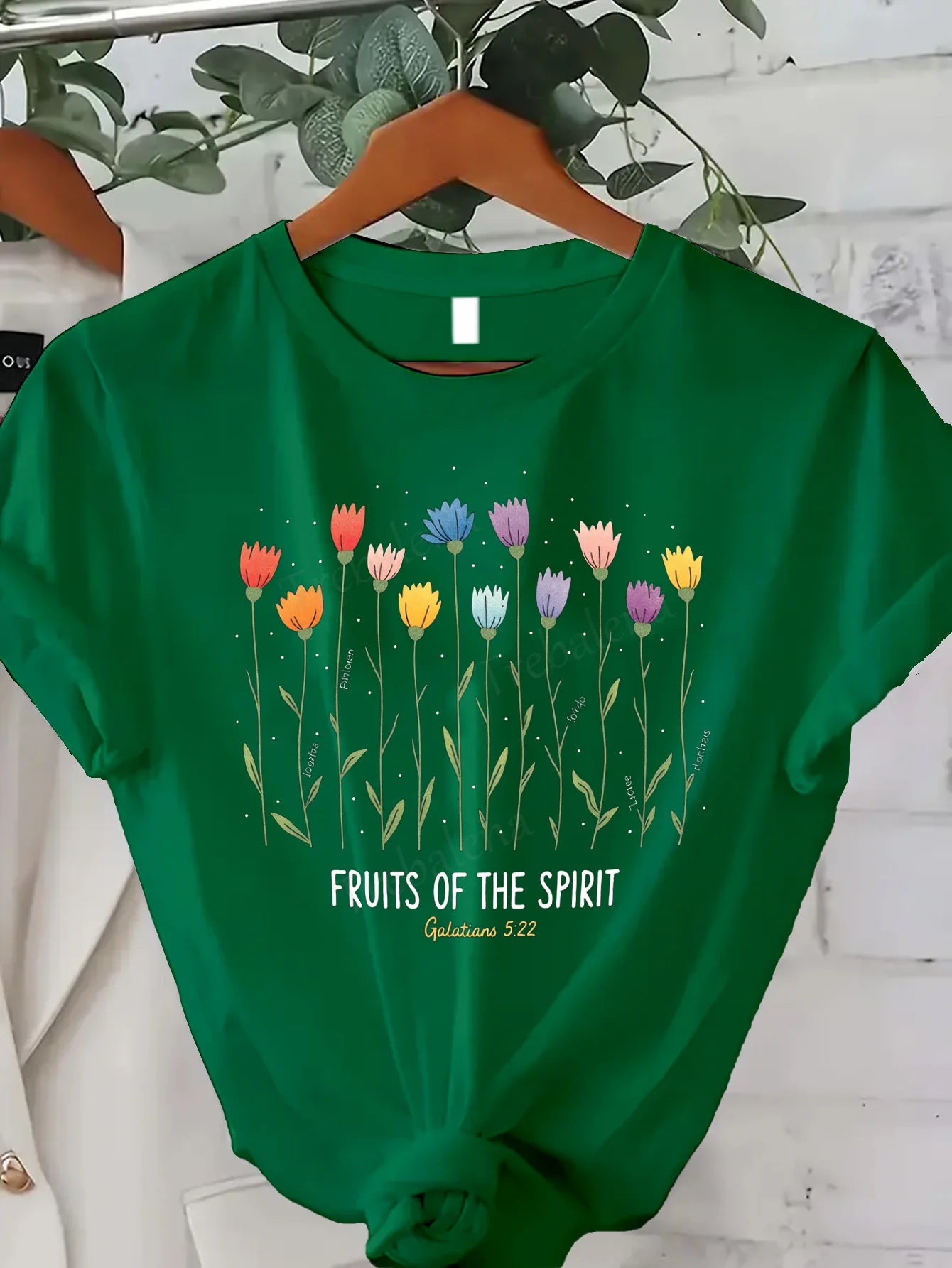 Women T-shirt Fruits of the Spirit Floral T-Shirt for Women - Religious Christian Tee