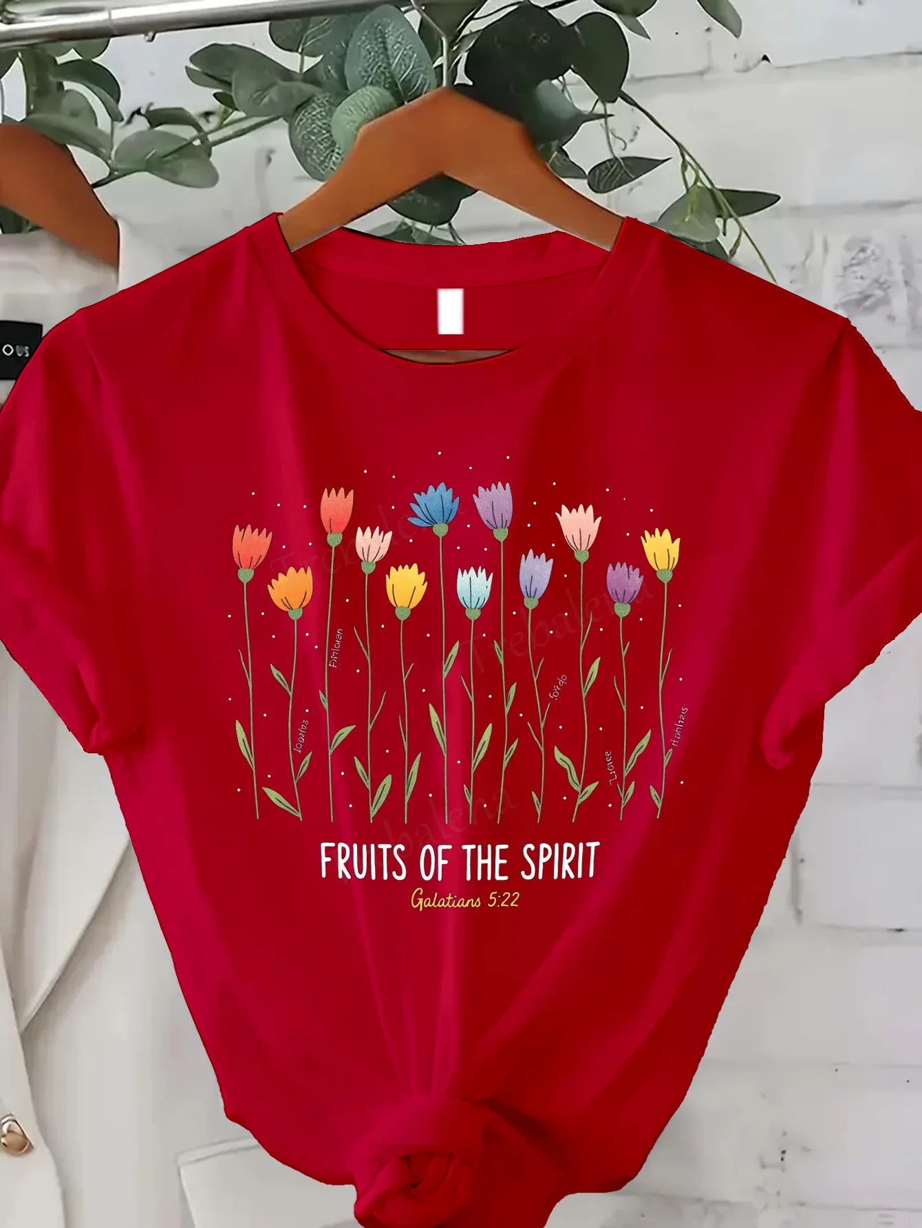 Women T-shirt Fruits of the Spirit Floral T-Shirt for Women - Religious Christian Tee