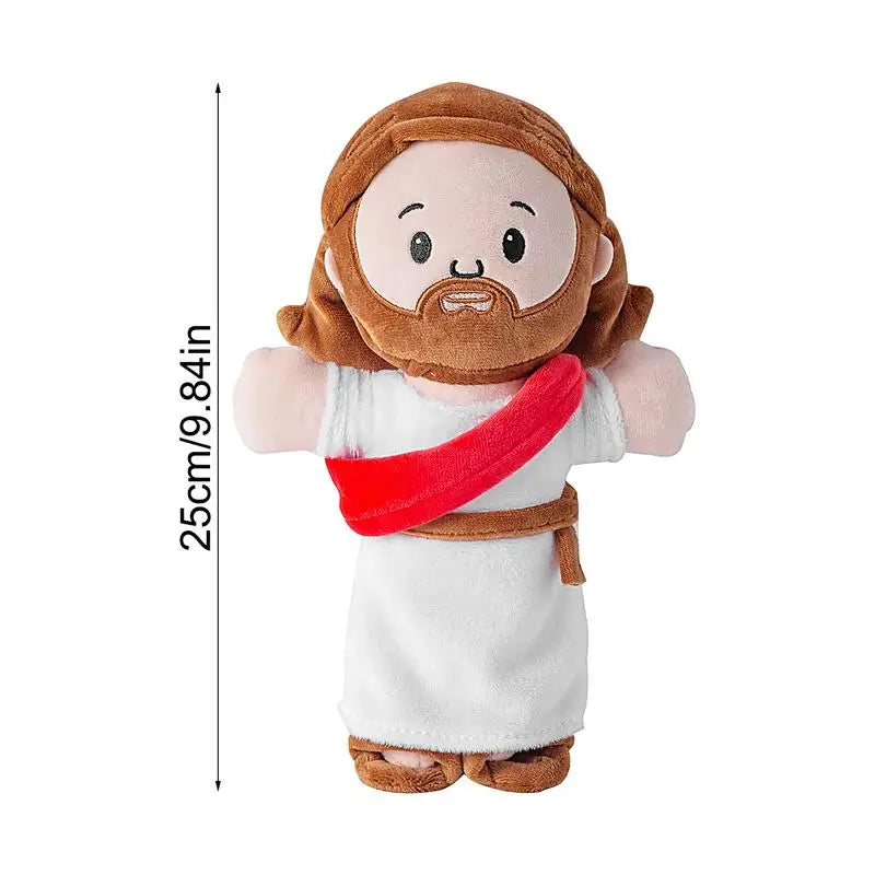 25cm/50cm Cartoon Jesus Pillow Stuffed Toy Bedside Sofa Cushion Christmas Gift Soft Plush Doll with Bible Pillow for Children