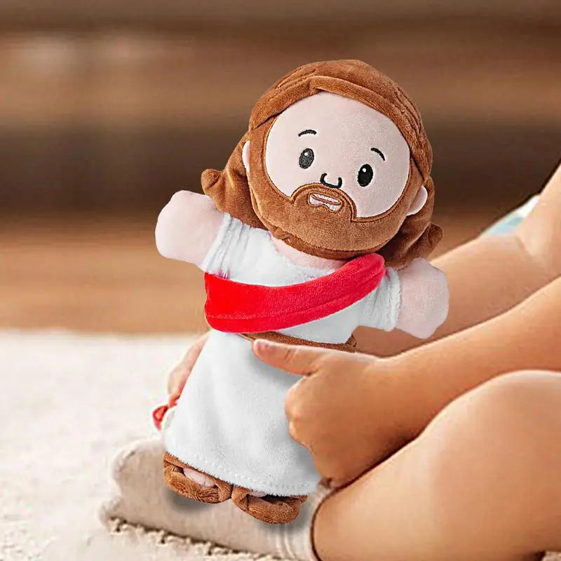 25cm/50cm Cartoon Jesus Pillow Stuffed Toy Bedside Sofa Cushion Christmas Gift Soft Plush Doll with Bible Pillow for Children