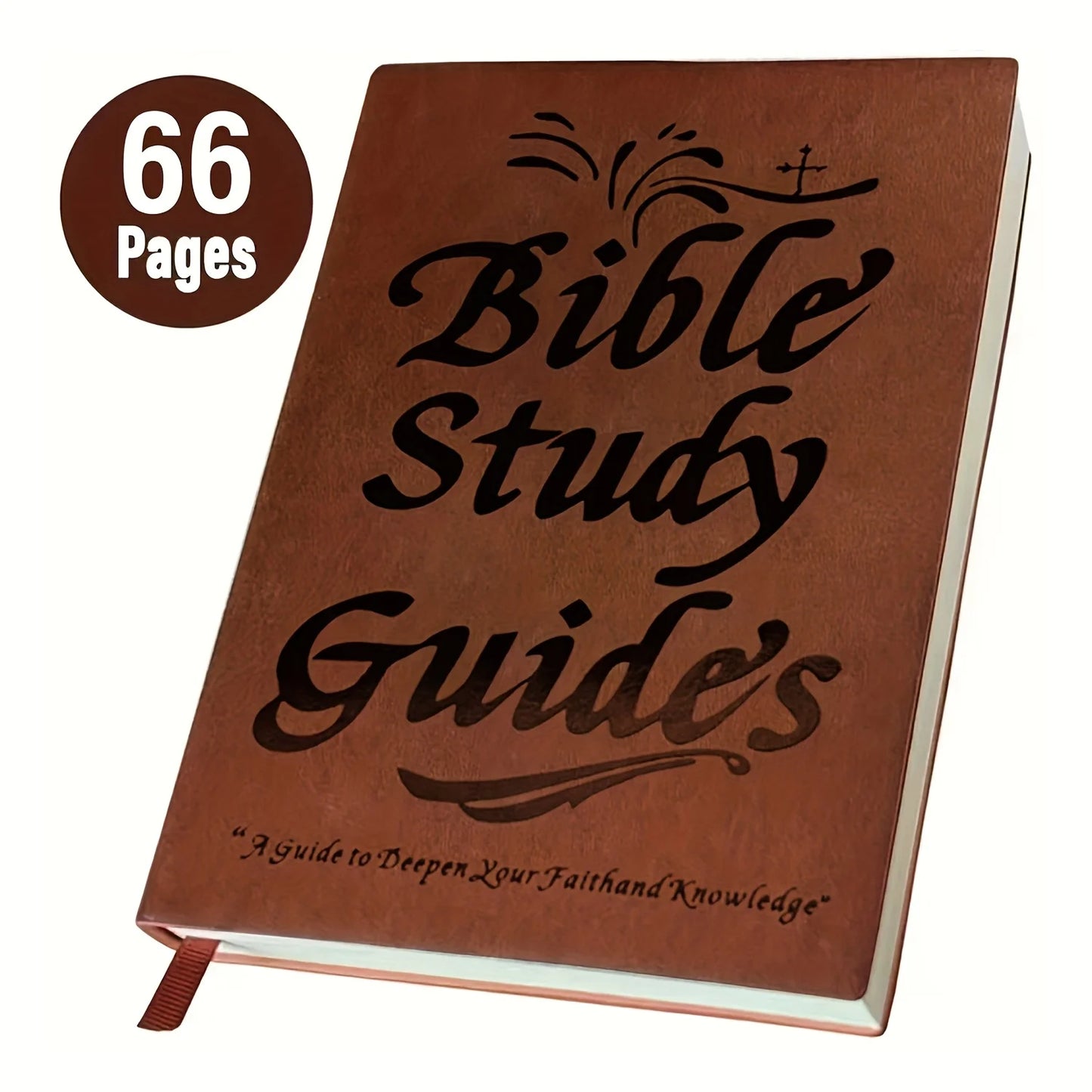 Elegant Leather Bible Study Guide and Prayer Diary - With Scripture Section - No-Date Christian Plan Book