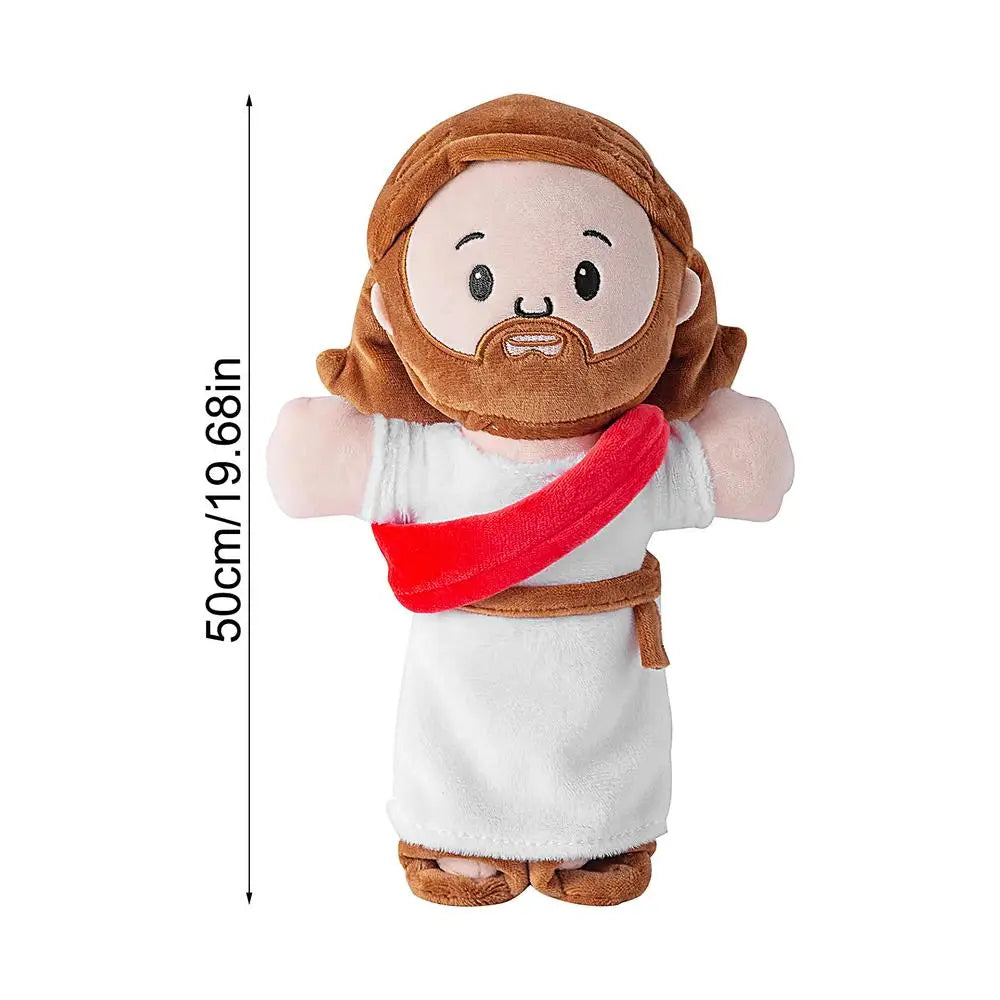25cm/50cm Cartoon Jesus Pillow Stuffed Toy Bedside Sofa Cushion Christmas Gift Soft Plush Doll with Bible Pillow for Children