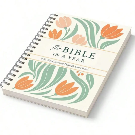 52-Week Women's Bible Study Plan Spiral-Bound One Year Bible Workbook Daily Guided Reading Note Space