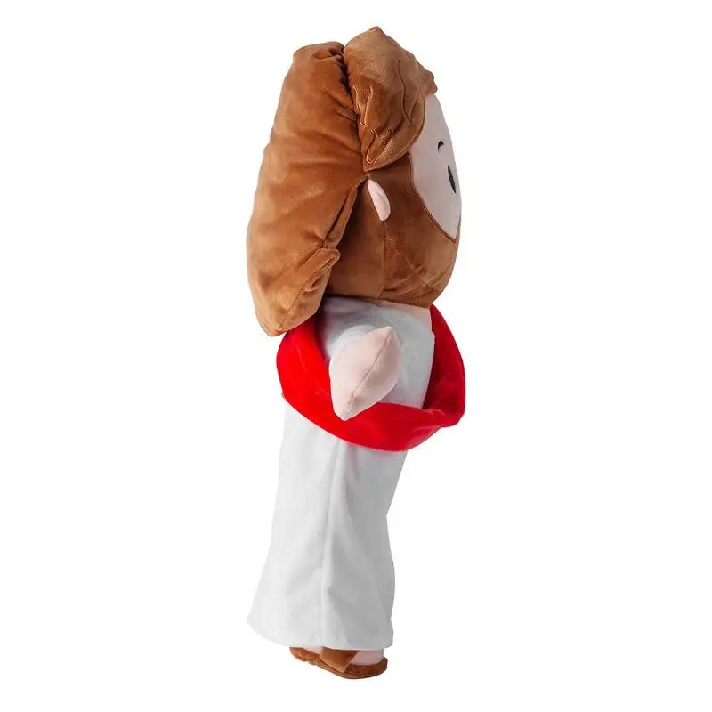 25cm/50cm Cartoon Jesus Pillow Stuffed Toy Bedside Sofa Cushion Christmas Gift Soft Plush Doll with Bible Pillow for Children