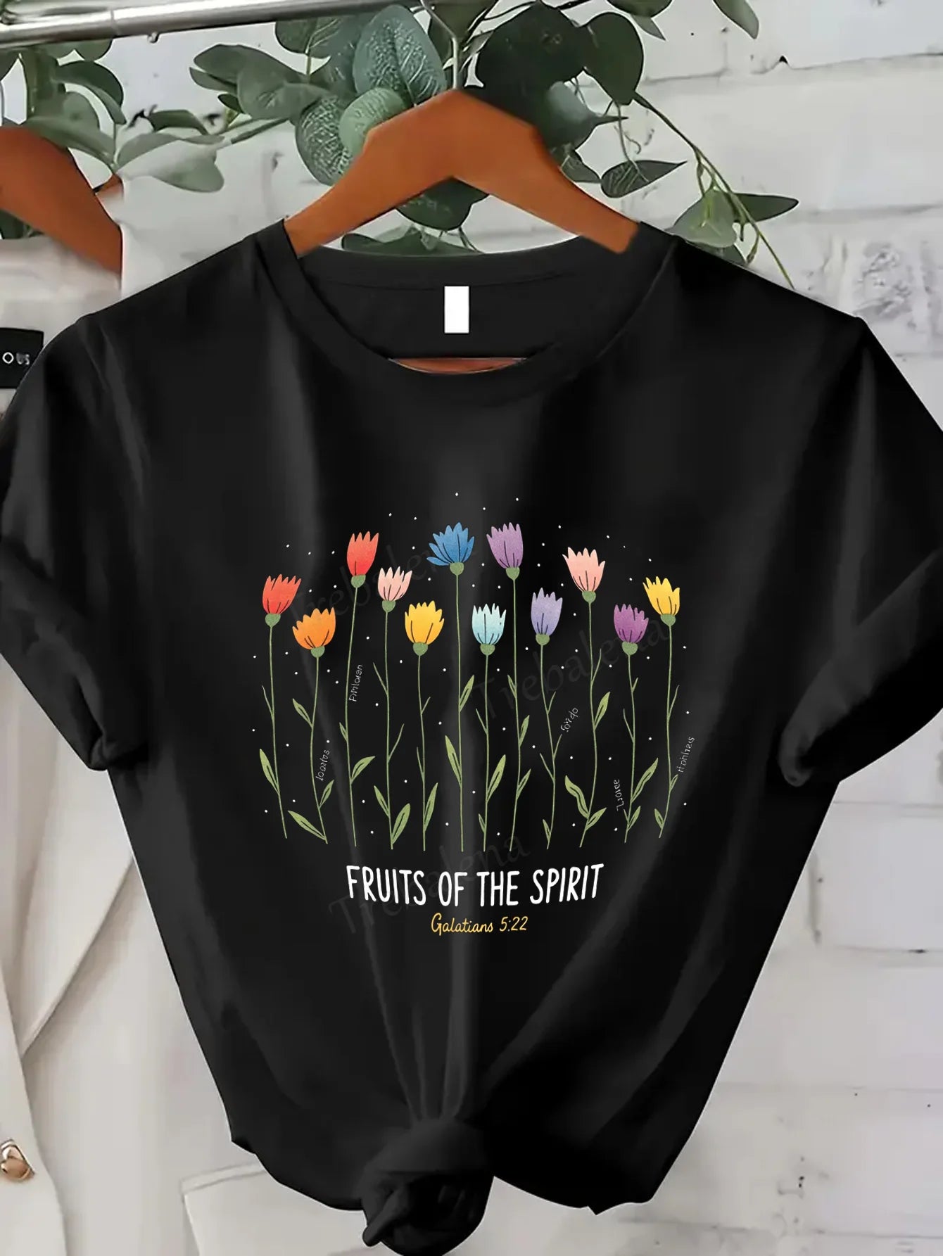 Women T-shirt Fruits of the Spirit Floral T-Shirt for Women - Religious Christian Tee