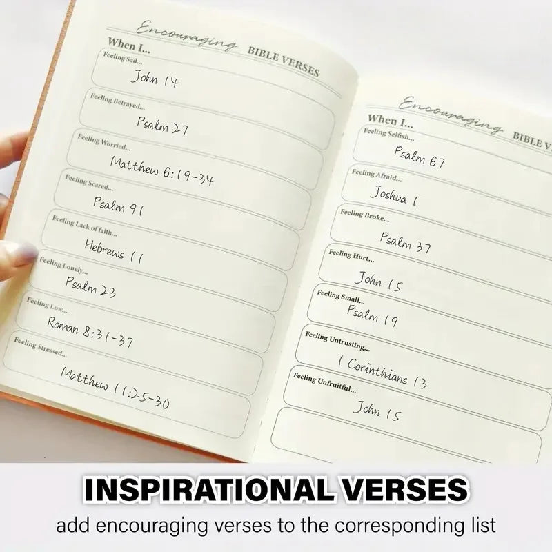 Elegant Leather Bible Study Guide and Prayer Diary - With Scripture Section - No-Date Christian Plan Book